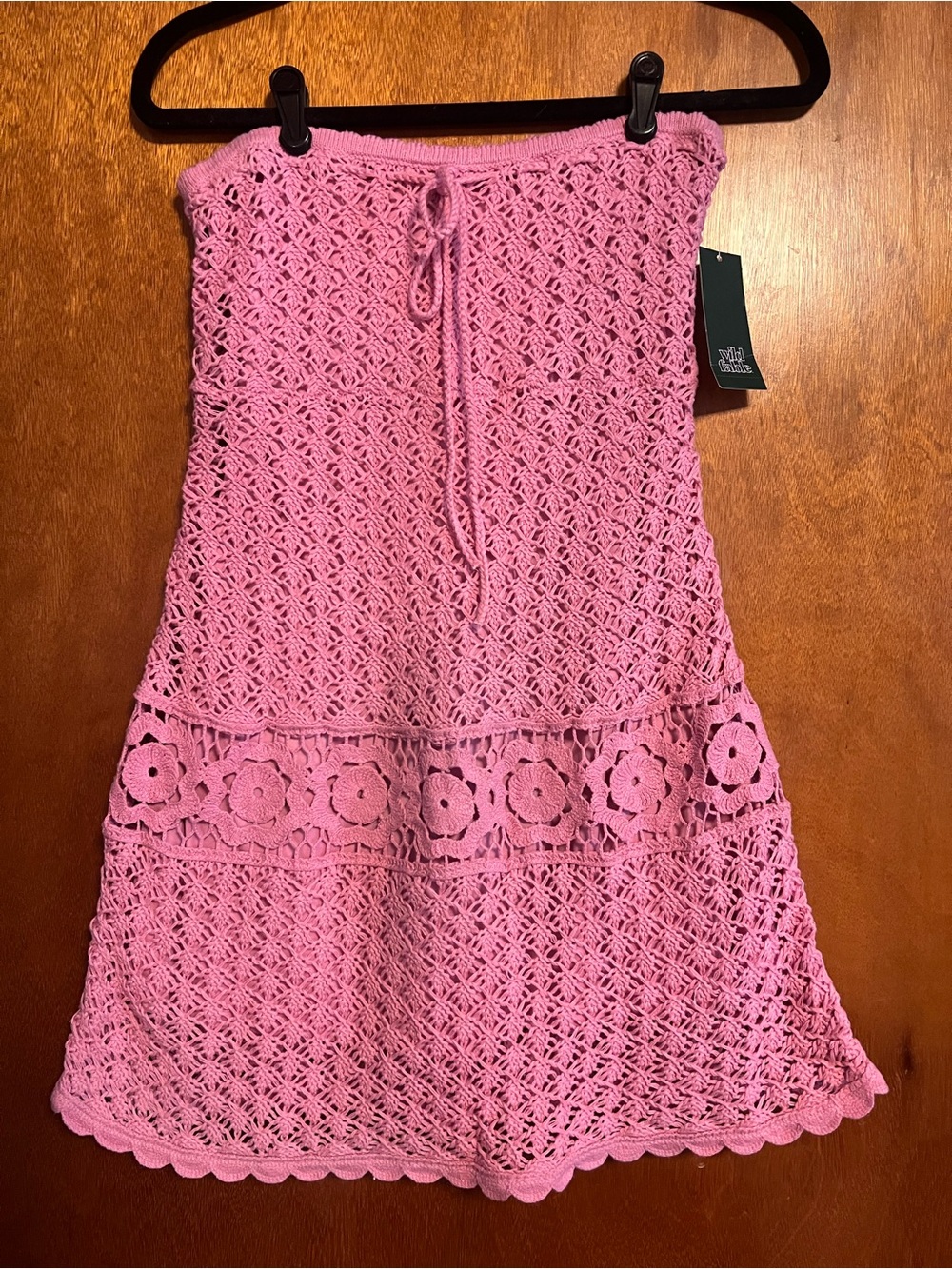 Wild Fable Pink Crochet Dress